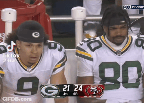 Two Green Bay Packers Players Watching Game On ESPN GIF