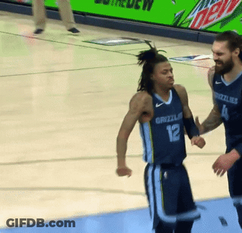 Two Grizzlies Basketball Players On A Court GIF