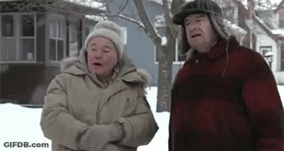 Two Grumpy Old Man In The Snow GIF