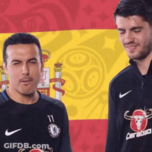 Two Guy Saying Support Spain GIF