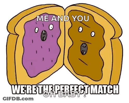 Two Halves Of Toast Saying Me And You Were The Perfect Match Oh Baby GIF