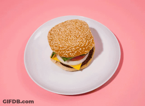 Two Hamburgers On A White Plate GIF