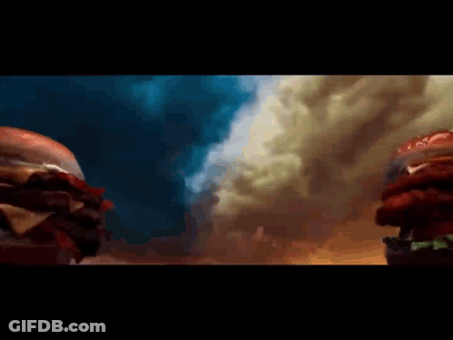 Two Hamburgers With Lightning Bolt GIF