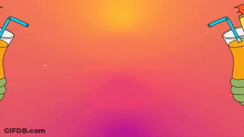 Two Hands Holding Drinks With Straws And Umbrellas GIF