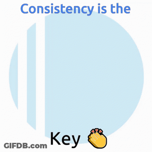 Two Hands Holding Keys With Words Consistency Is The Key GIF