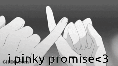Two Hands Making A Pinky Promise With The Words I Pinky Promise < 3 GIF