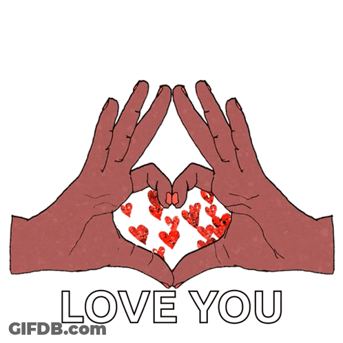 Two Hands Making Heart Saying Love You GIF