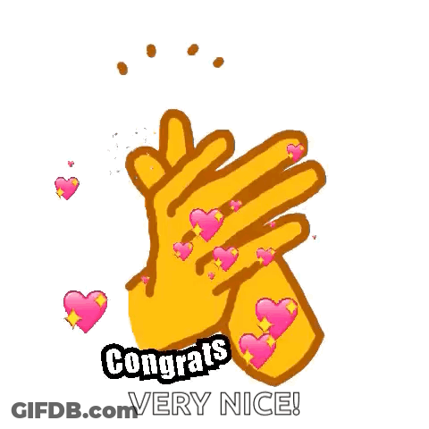 Two Hands With Hearts Congrats Very Nice GIF