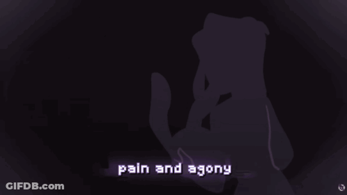 Two Heart Buttons Saying Dear Agony My Beloved And Just Let Go Of Me GIF