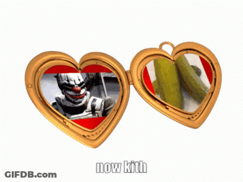 Two Heart Mirrors With Girl And Boy And Now Kith GIF