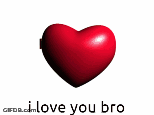 Two Heart Shaped Buttons With The Words I Love You Bro Written Below Them GIF