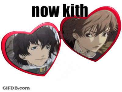 Two Heart Shaped Mirrors With Now Kith GIF