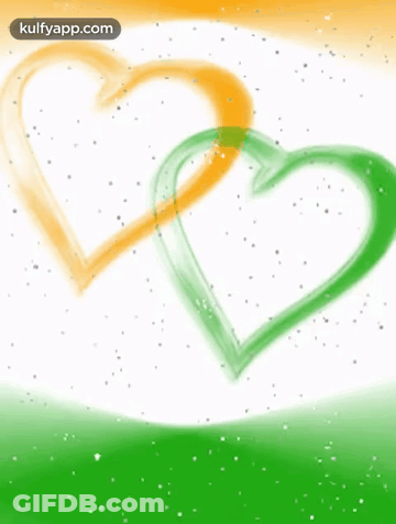 Two Hearts Are Painted In The Colors Of The Flag Of India GIF