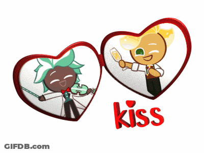 Two Hearts One Saying Kiss GIF