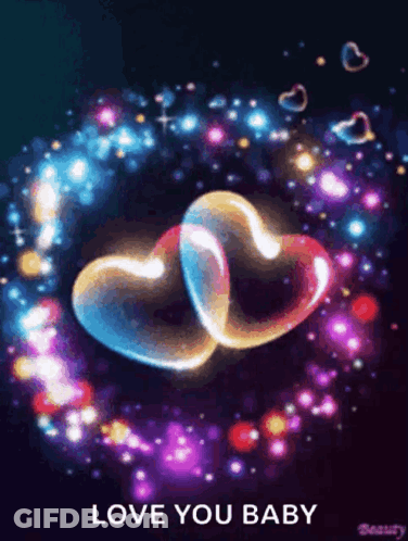 Two Hearts Saying Love You Baby GIF