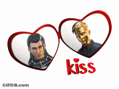 Two Hearts With A Picture Of A Man And The Word Kiss On The Bottom GIF