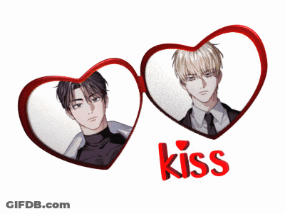 Two Hearts With Kiss GIF