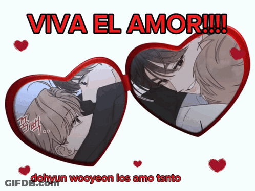 Two Hearts With Viva El Amor GIF