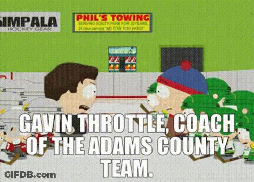 Two Hockey Players Talking Gavin Throttle Coach GIF
