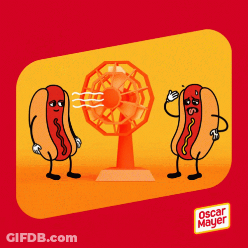 Two Hot Dogs Standing Beside Each Other Oscar Mayer GIF