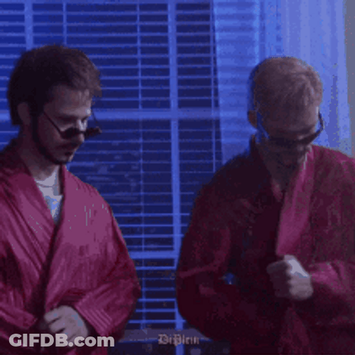 Two Hunks Doing Helicopter Dance Hot Lady Watching GIF