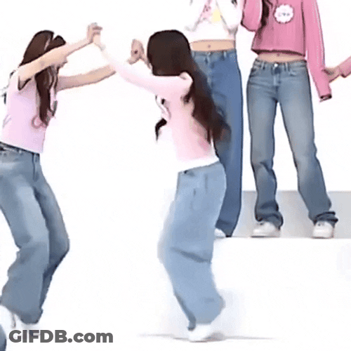 Two Hyper Lady Wearing Pink Clothes GIF
