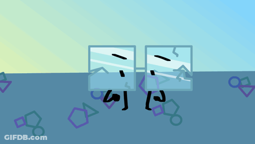 Two Ice Cubes Standing Next To Each Other Blue Background GIF