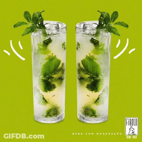 Two Iced Mint Drinks GIF