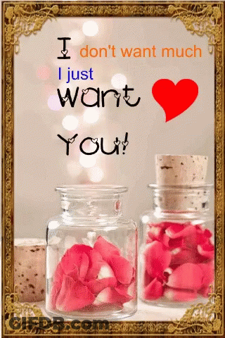 Two Jars Of Rose Petals I Don't Want Much I Just Want You GIF