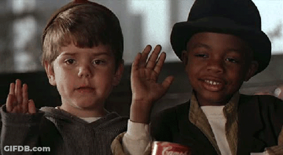 Two Kids Raise Hand GIF