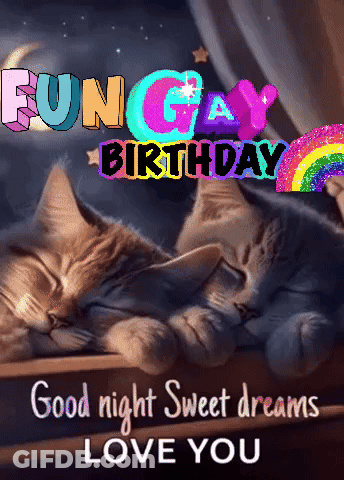 Two Kittens Sleeping On A Window Sill With The Words " Good Night Sweet Dreams Love You " GIF