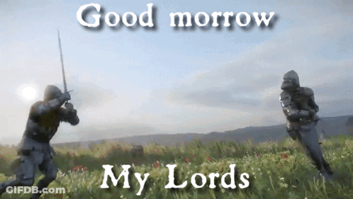Two Knights Fighting Good Morrow My Lords GIF