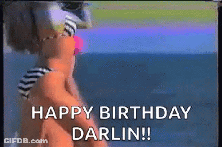 Two Ladies Beach Birthday Wishes For Darlin GIF