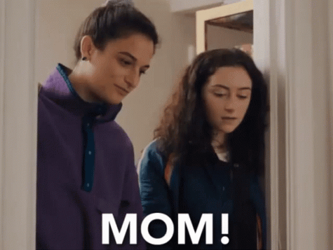 Two Ladies Calling Mom GIF