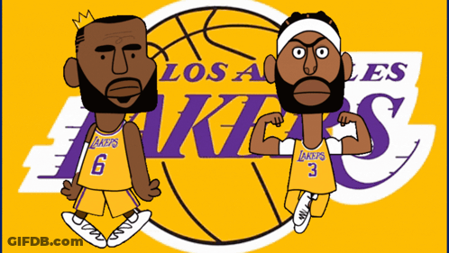 Two Lakers Basketball Players GIF