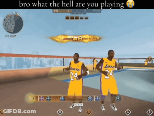 Two Lakers Players Playing Video Game GIF