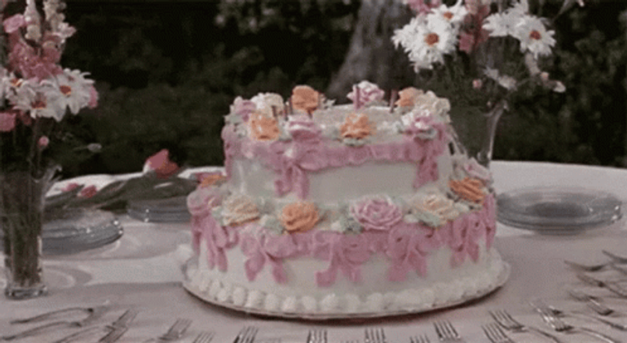 Two-Layered Cake Exploding GIF