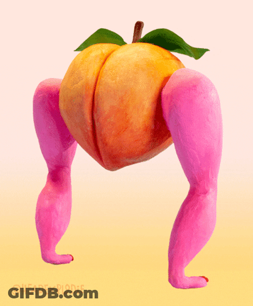 Two- Legged Peach Stop Motion Dancing GIF