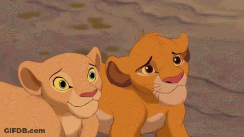 Two Lion King Cubs Smiling At Camera GIF