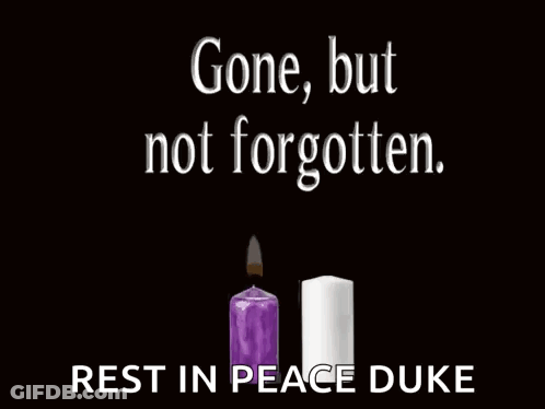 Two Lit Candles Gone But Not Forgotten Rest In Peace Duke GIF