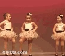 Two Little Girls Dancing In Tutus GIF