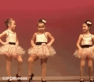 Two Little Girls Dancing In Tutus GIF