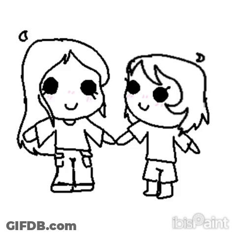 Two Little Girls Holding Hands GIF