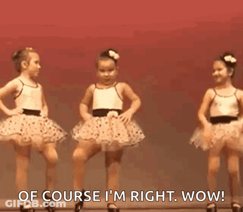 Two Girls In Tutus Dancing On Stage GIF