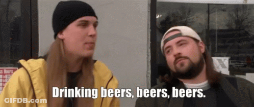 Two Long-Haired Men Drinking Beers GIF