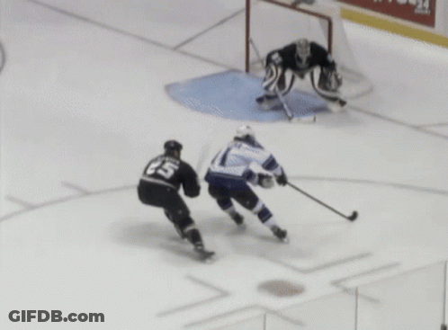 Two Los Angeles Kings Hockey Players Talking GIF