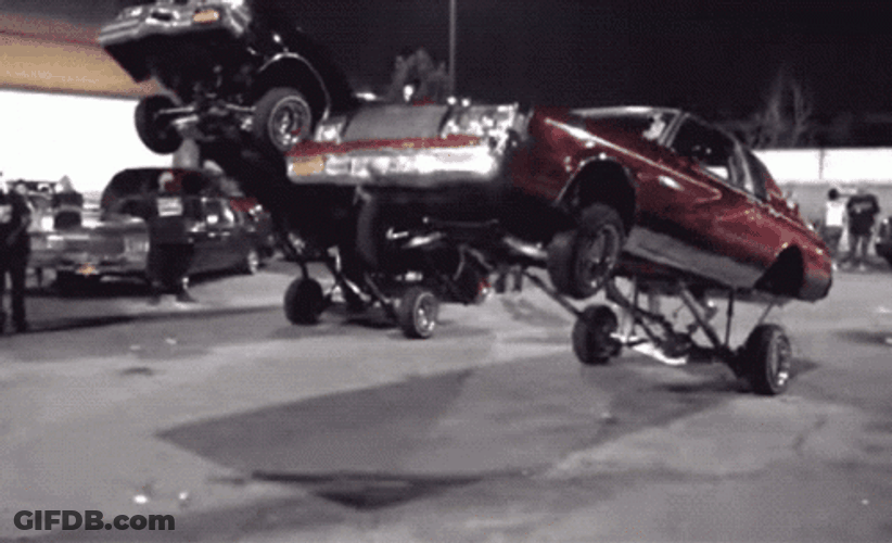 Two Lowrider Cars GIF