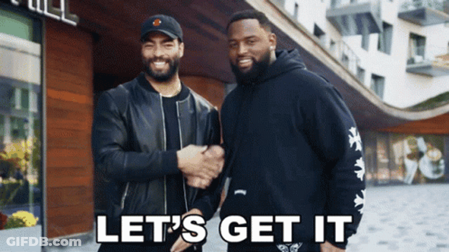 Two Man Doing Lets Get It Gesture GIF