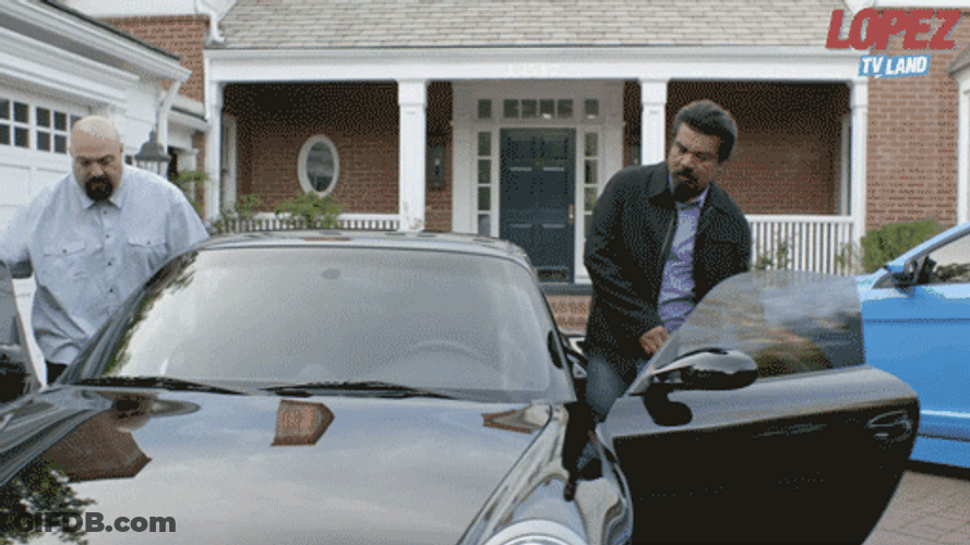 Two Man Riding Sports Car Porsche 911 GIF