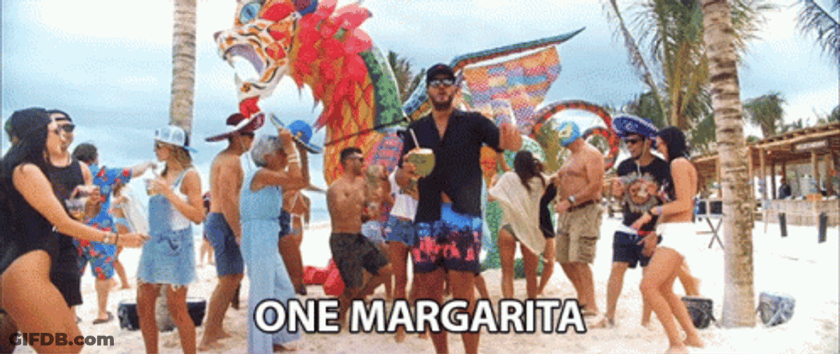 Two Margaritas Beach Party GIF